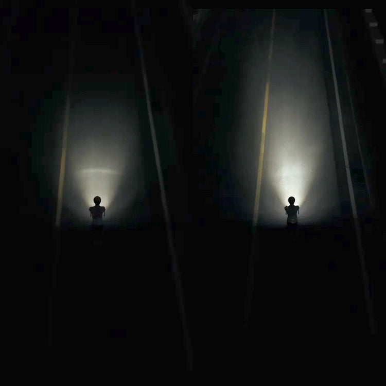 Near beam versus far beam on a dark road
